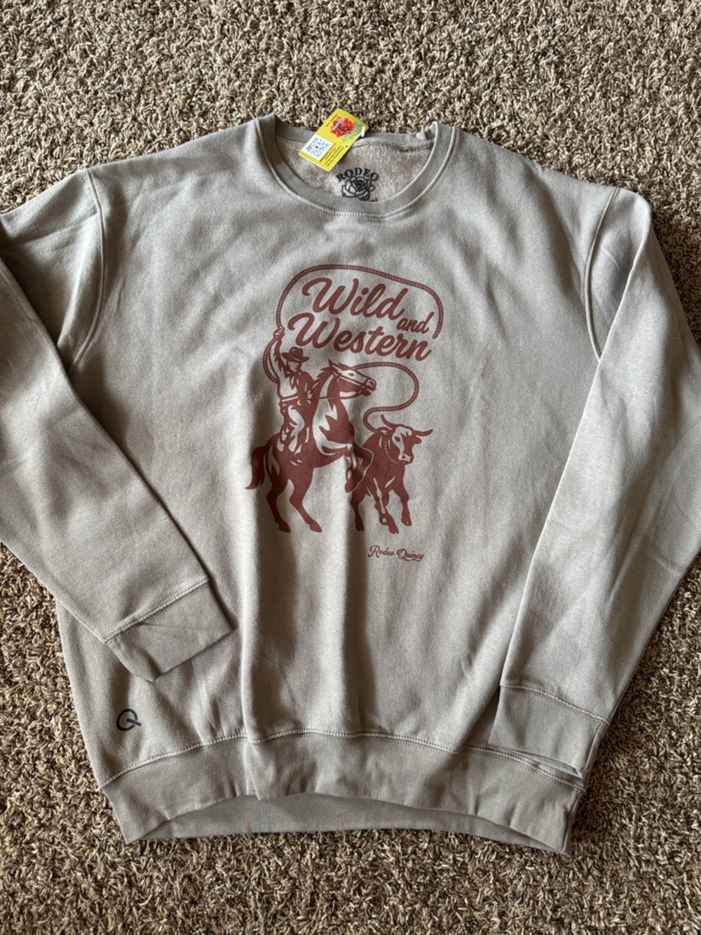 Wild and Western Graphic Crewneck Sweatshirt - Tan